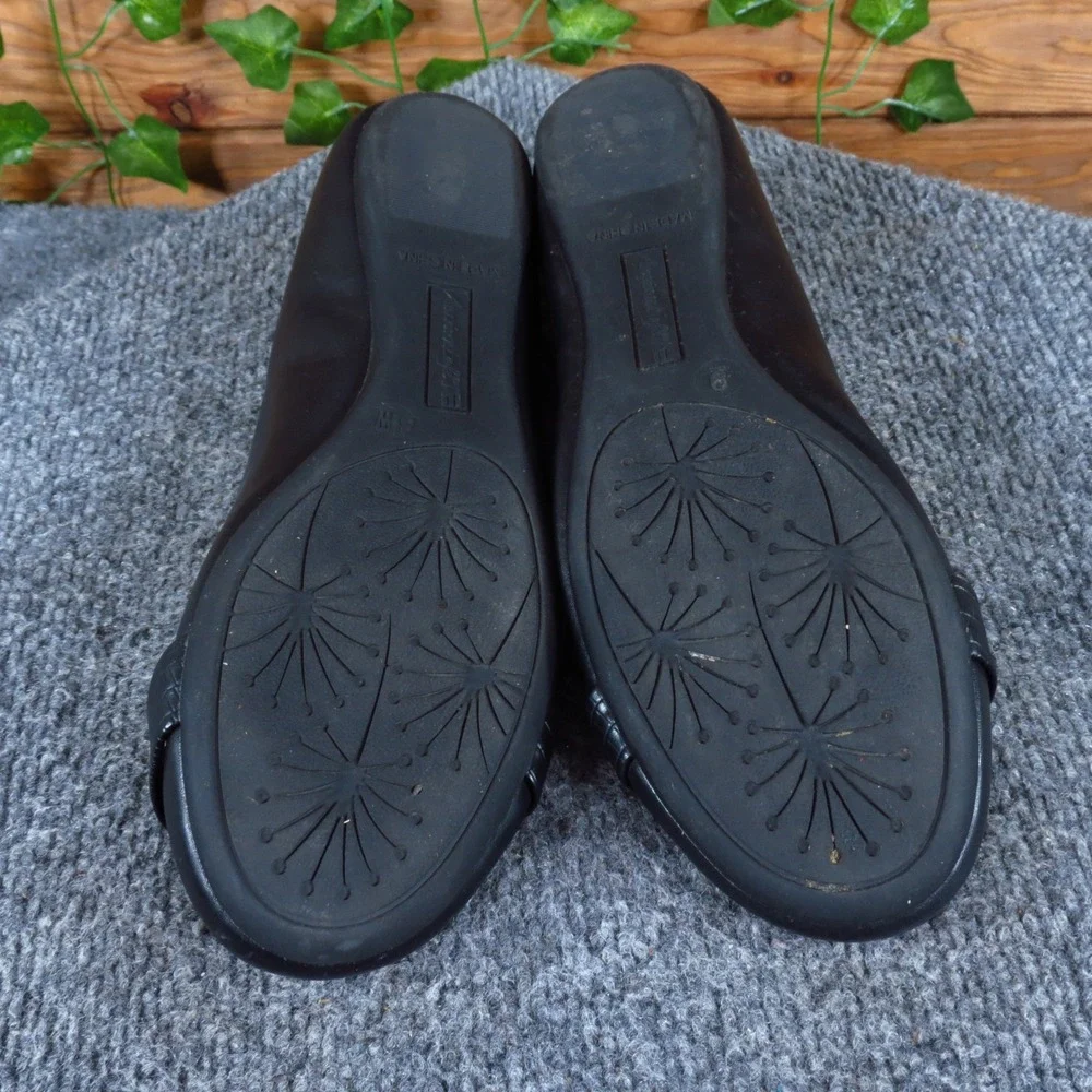 American Eagle 172077 Womens Ballet Flat 8.5 Wide Work Office Black Synthetic